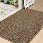 BEQHAUSE Dirt Trapper front door mat beige keeps dirt outside for clean entryways