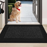 BEQHAUSE 24x36 door mat front view traps dirt and moisture for clean entryways.