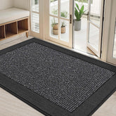 BEQHAUSE indoor door mat in charcoal for front door traps dirt effectively