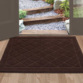 BEQHAUSE Dirt Trapper Door Mat front view shows absorbent fibers for moisture capture.