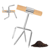Berry&Bird Twist Tiller close-up with four tines for soil aeration.