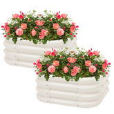 Besebay 2-pack galvanized raised garden bed for outdoor gardening, ideal for vegetables.