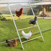 Besly stainless steel roosting bars fully set up in coop, stable and secure.