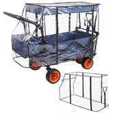 Bessny waterproof wagon cover outer view shields rain and sun while camping.