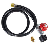 Bestfire propane regulator gauge and hose for precise heat control during outdoor cooking.