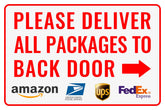 Bestylez delivery sign back door arrow enhances package directions at the entry