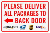 Bestylez delivery sign backdoor left arrow for clear outdoor delivery directions.