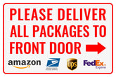 Bestylez delivery sign with front door arrow for clear doorstep directions