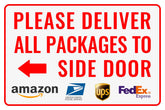 Bestylez delivery sign side door left arrow 12x8 improves outdoor visibility for packages