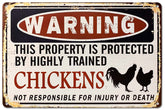 Bestylez Funny Chicken Coop Sign front view shows playful protection for your coop