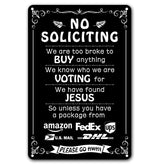 Bestylez no soliciting sign front door: humorous metal sign for front door deterring unwanted visits.
