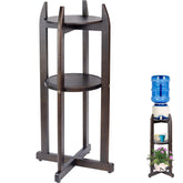 BETSEO water dispenser stand in walnut finish with a front view for elevated, tidy setup.