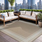 Beverly Rug large outdoor rug 9x12 beige border withstands sun and rain