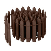 Bewudy fairy garden fence front view in brown wood for dollhouses and dioramas