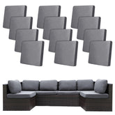 BIETYONE 12Pcs stretch cushion covers pack in grey to refresh outdoor cushions.