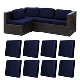 BIETYONE 8pc stretch cushion covers in navy blue protect sofa cushions from wear