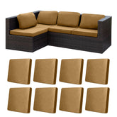 BIETYONE 8pcs stretch patio cushion covers in camel packaging for easy replacement