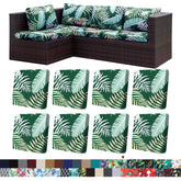 BIETYONE 8Pcs stretch cushion covers in Green Forest protect outdoor cushions with a flexible fit.