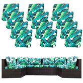 BIETYONE green leaf stretch cushion cover pack refreshes outdoor cushions