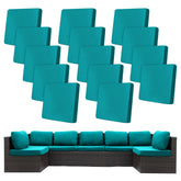 BIETYONE 14-pack cushion covers in peacock blue packaging for outdoor furniture refresh.
