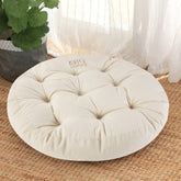 Big Hippo round floor pillow 22-inch beige front view for comfortable seating