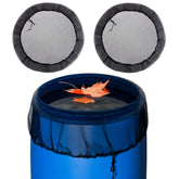 Biggun rain barrel mesh cover 39in with netting protects water from leaves.
