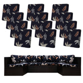 BIETYONE 12pc stretch patio cushion covers fitted on a sofa cushions for easy refresh