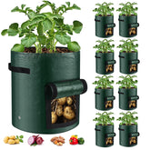 BIJOKETTEN 10gal grow bag side handle for easy patio transport.