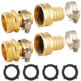 Bilal brass garden hose repair connectors in a two-pack with gasket