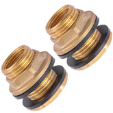 Bilal bulkhead fitting brass front view for durable outdoor water connections.