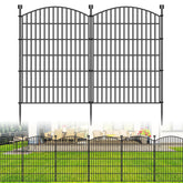 Bilibompa no-dig garden fence with five panels standing tall to protect plant beds.