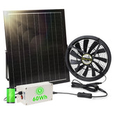 BINGLUX solar exhaust fan product photo for outdoor cooling and greenhouse use.
