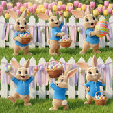 Binkahui Easter Bunny yard sign with stake for durable outdoor garden decor.