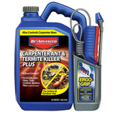 BioAdvanced Carpenter Ant & Termite Killer Plus bottle with pump sprayer for easy indoor use.