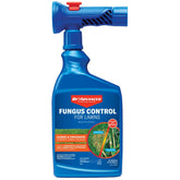 BioAdvanced Fungus Control for Lawns bottle being poured for quick lawn protection