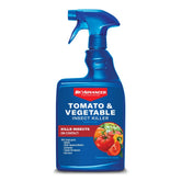BioAdvanced Tomato & Vegetable Pest Control bottle ready for outdoor use, protecting crops.