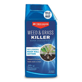BioAdvanced Weed & Grass Killer spray bottle closeup for quick, targeted weed control around shrubs.