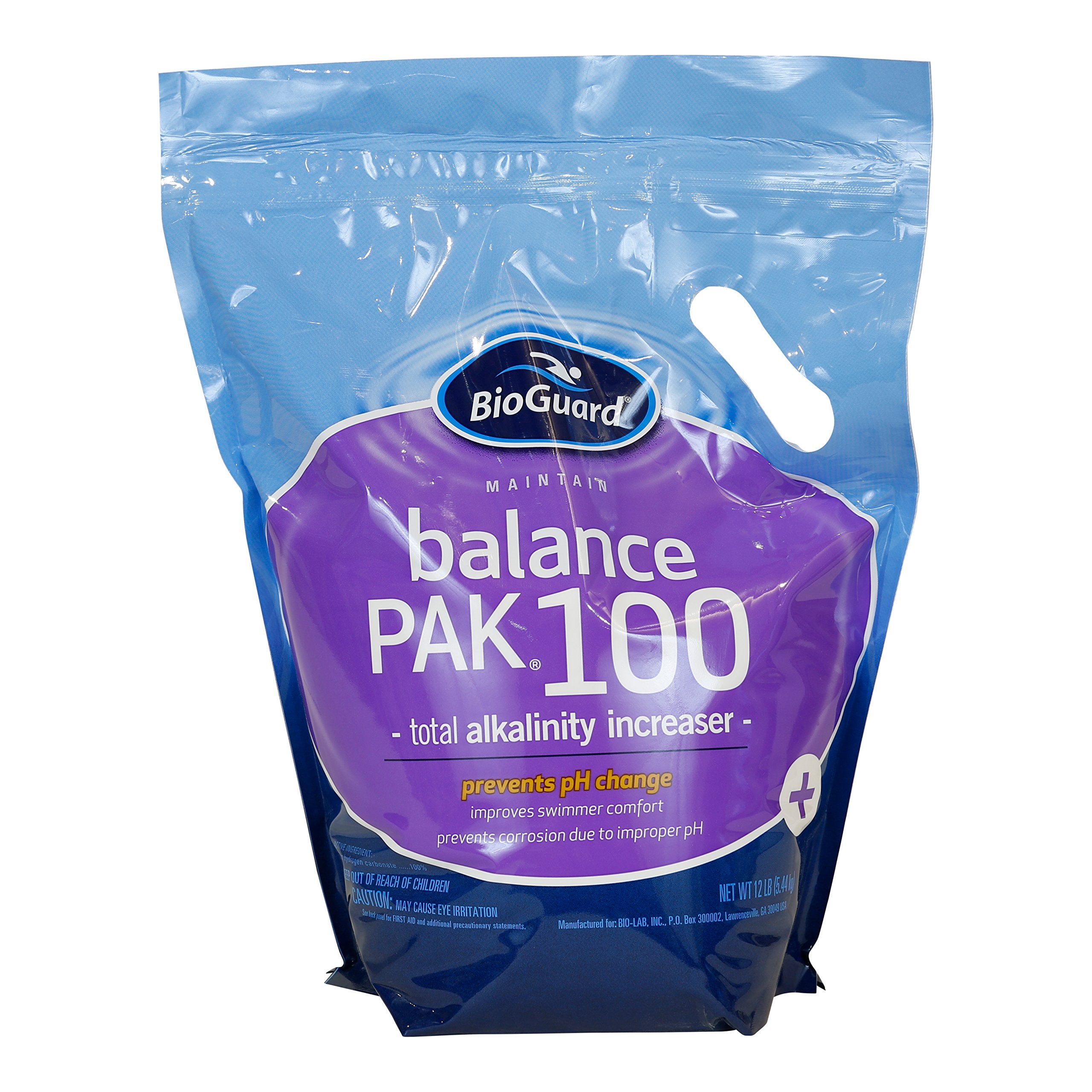 BioGuard Balance Pak 100 12-lb container for stable pH and surface protection.