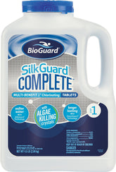 BioGuard SilkGuard Complete 1-inch chlorine tablets for steady pool sanitation and easy maintenance