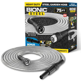BIONIC STEEL 75ft hose coiled neatly for storage.