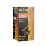 Bird-X stainless steel bird spikes cover 10 feet, providing a durable barrier.