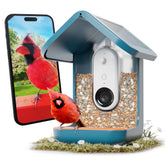 BirdBuddy Pro Solar feeder front view enabling AI species identification