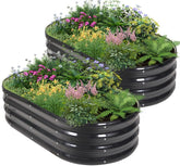 BIRDSINYARD galvanized raised garden bed 4x2x1ft, durable outdoor planter for vegetables.