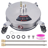 Biswing 14-inch stainless surface cleaner in action for patios and driveways