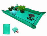BIUWING potting mat 43x30 inches in green, ideal for spacious indoor repotting.