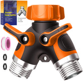 BKV 2 Way Hose Splitter orange with dual outlets for multitasking watering tasks.