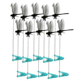 Black dragonfly hat clip closeup showing durable PVC and lifelike wing detail for outdoor decor.