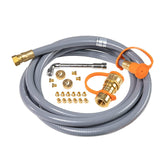 Blackstone 5249 conversion kit hose and fittings for natural gas, enabling steady outdoor cooking.