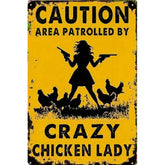 Bleihum crazy chicken lady sign for yard decor, bold charm.