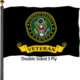 Bleshope Army Veteran Crest Flag 3x5 outdoors, ideal for porch or yard display.